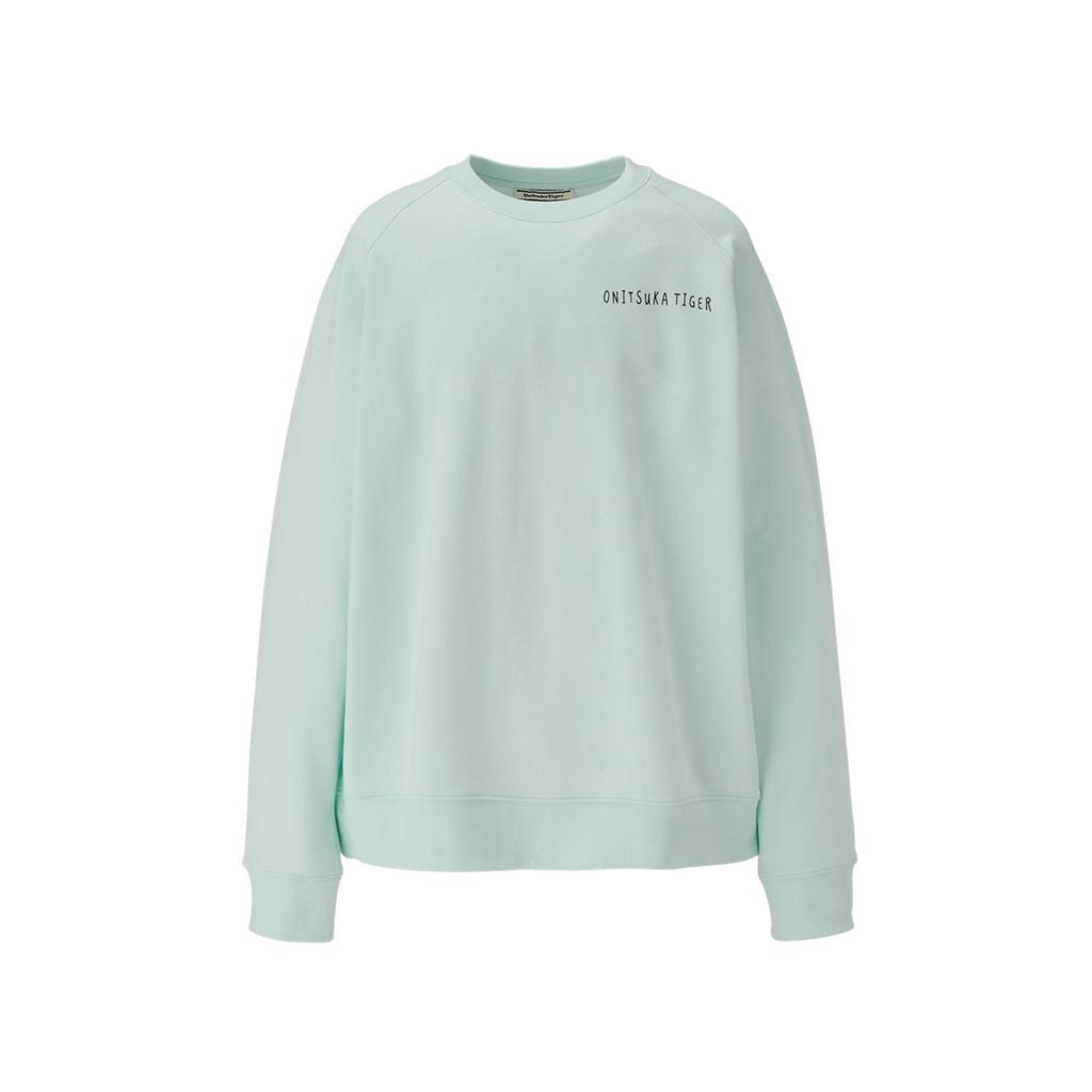 ONITSUKA TIGER Logo Print Animal Pattern Embroidered Casual Crew Neck Pullover Long Sleeve Sweatshirt Unisex Sweatshirt Light-Green 2183B182-301