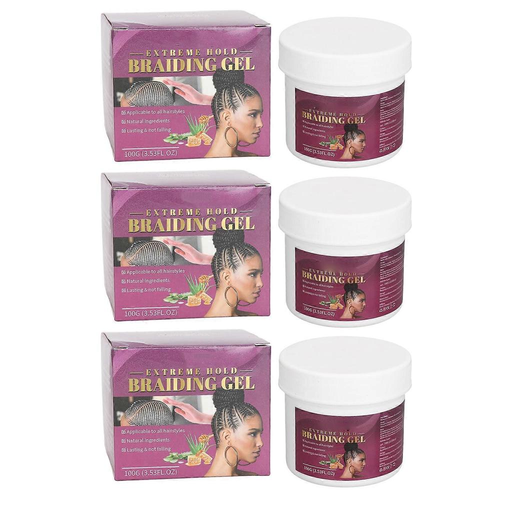 3PCS 100g Dreadlock Hold Gel Hair Braiding Locking Gel Multifunctional Gel Wax for Moisturizing and Styling