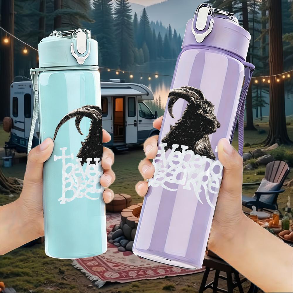 1PC Black Bird Minimalist Silhouette Print 750ml Portable Sports Water Bottle Leakproof Gym Outdoor Travel Drink Cup