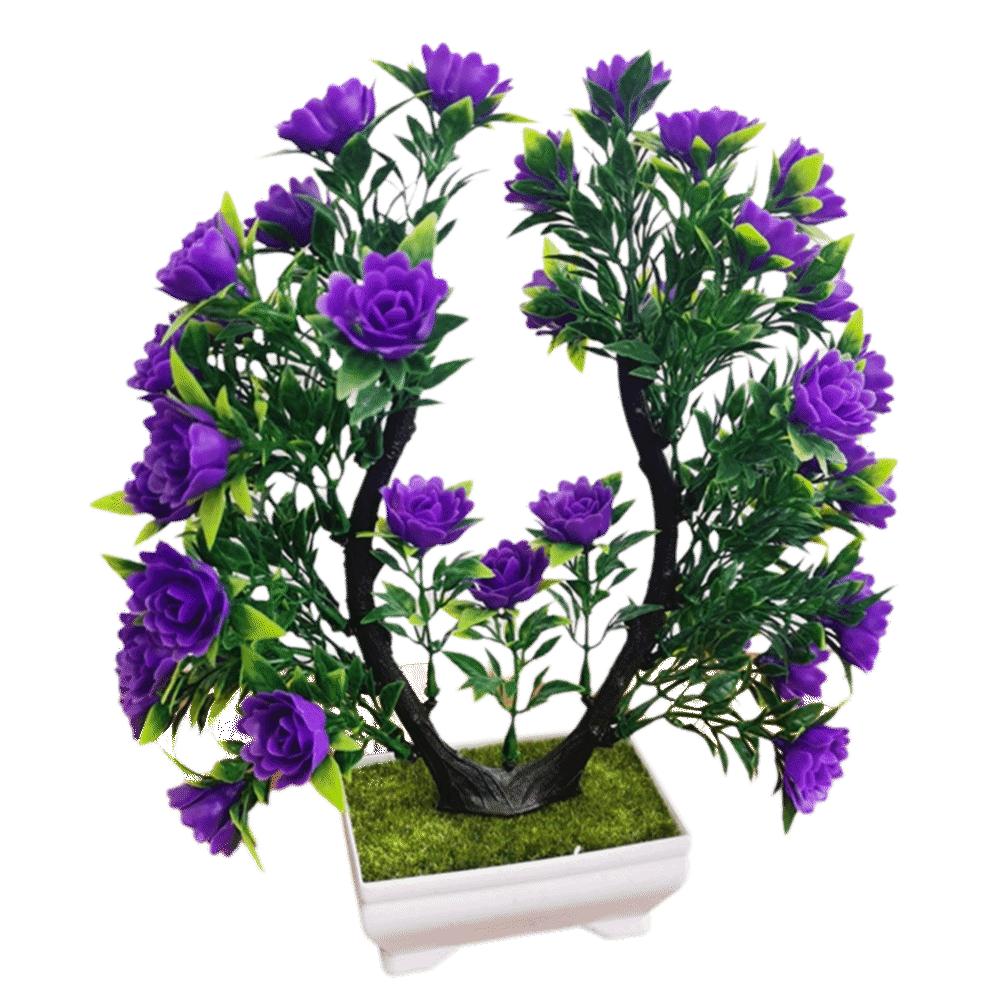 

with Flowerpot Artificial Plants Bonsai Table Decoration Fake Flowerpotted Scene Model фіолетовий