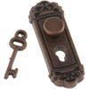1/12 Scale Dolls House Miniature Handle Key Set Door Knob Fittings 2 Pieces
