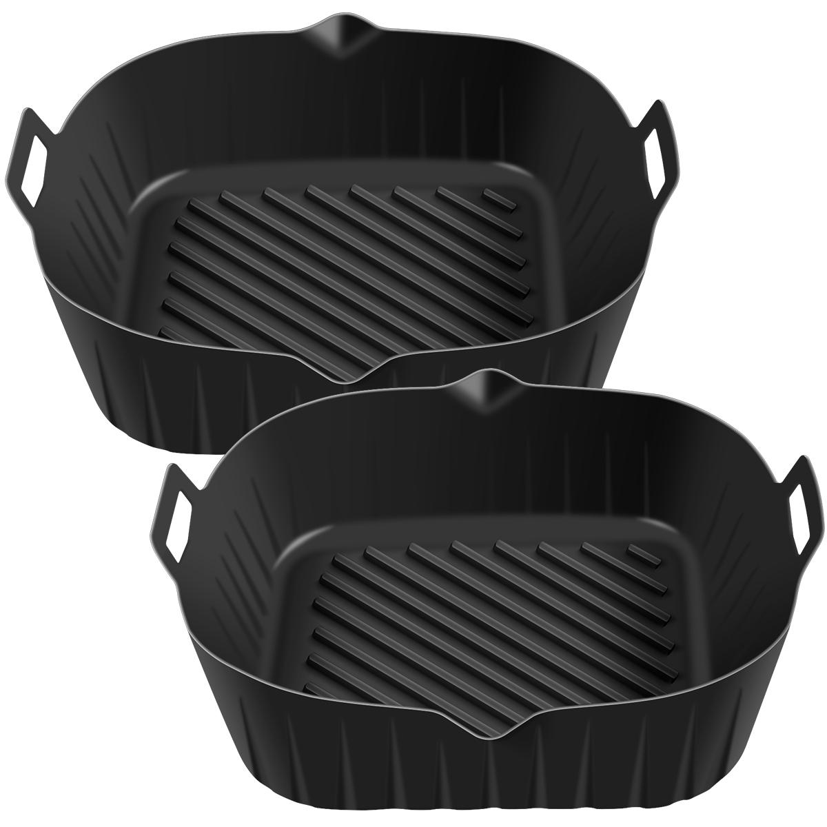 

5 шт. силиконовый горшок для аэрофритюрницы с ручкой, многоразовый вкладыш для аэрофритюрницы, термостойкая силиконовая корзина для аэрофритюрницы, 6,9 дюйма, квадратная форма для выпечки 5pcs