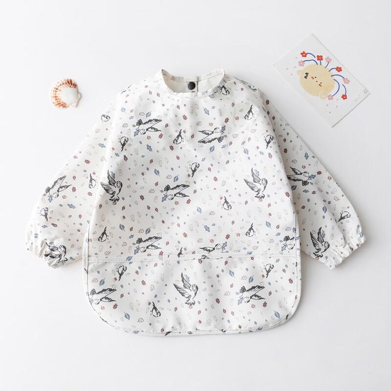 Children s Waterproof Long-Sleeved Eating Bib Apron