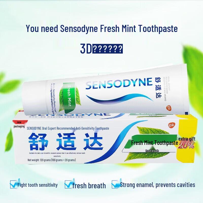 

Sensodyne Fresh Mint Toothpaste for Sensitive Teeth (3x120g)