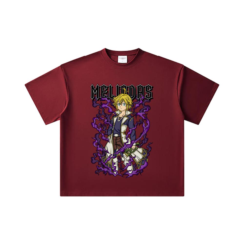 260 GSM Double Yarn 32 Count 100% Cotton Seven Deadly Sins V7 Meliodas Print Unisex Heavy Cotton T Shirt
