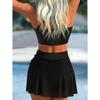 Elegant Black Starfish Decor Ruched Drawstring Two Piece Skirted Bikini Set Swimsuit for Women Beach Pool Vacation