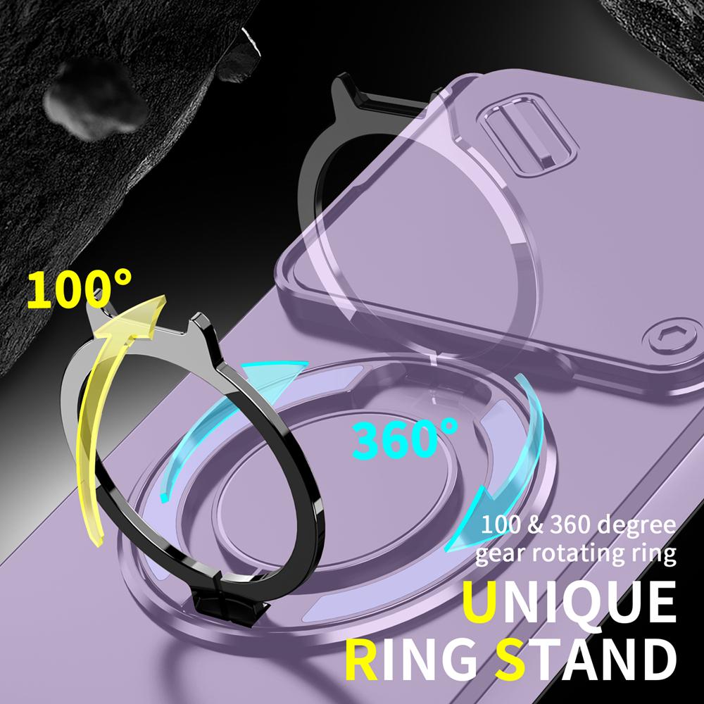 KEYSION 360° Ringständer Handyhülle für Infinix Note 40 Pro 4G 40 Pro+ 5G Schiebekamera Schutz Magnetisch Stoßfest Rückseite