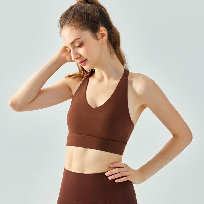 Women's Summer Sports Camisole: Shockproof Yoga Bra with Stylish Back Design
