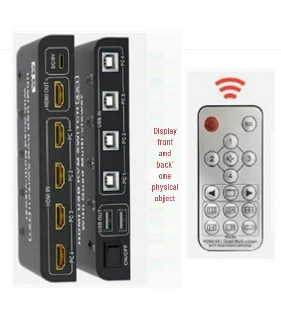 4K HDMI KVM Switch: Seamless 4-in-1 USB Keyboard/Mouse Synchronization