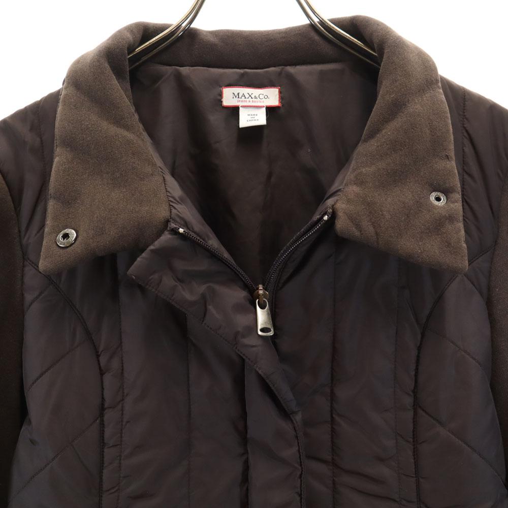 MAX&CO Quilted Elbow Patches Light Down Jacket Brown Women Used