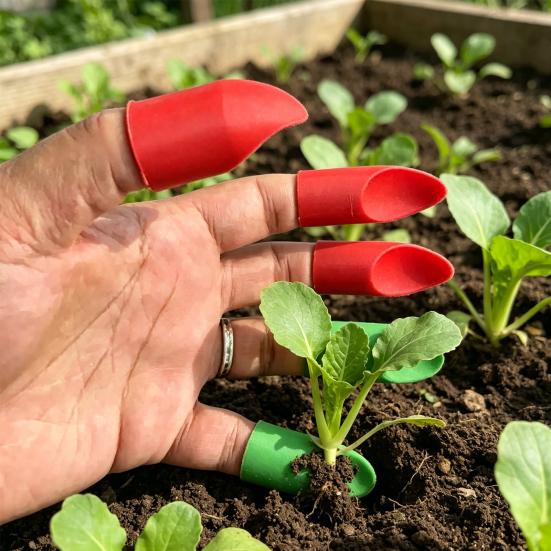 5Pcs Finger Protectors for Digging Gardening Reusable Finger Guards Portable Finger Covers Tools for Planting Transplanting Protect Nails from Dirt