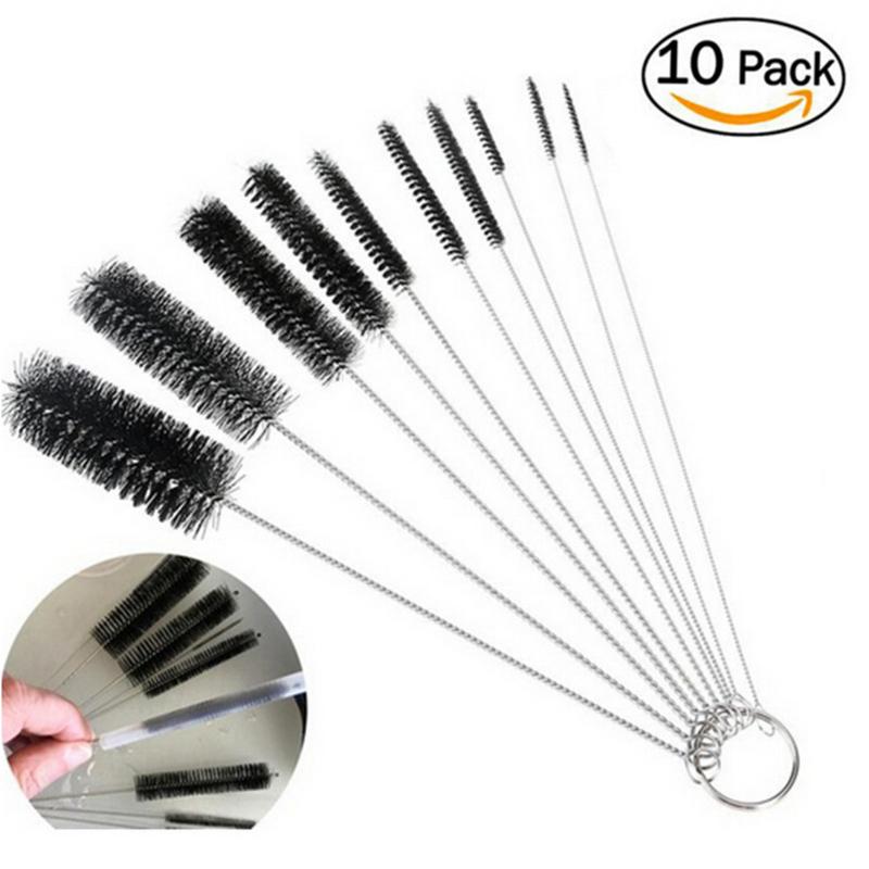 

10Pcs/set Baby Bottle Brushes Straw Cleaner Multi-functional Kitchen Cleaning Brush Stainless Steel Brushes
