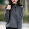 Women's Plus Size Loose Knit Half-High Collar Sweater - Autumn/Winter 2024 Collection