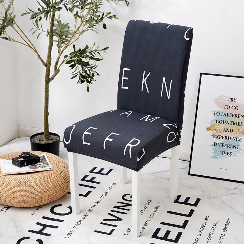 Bedruckter Stuhlbezug Stretch Schmutzabweisende Überwürfe Elastischer Sitzbezug für Hochzeitsparty Zuhause Küche Büro Esszimmer Wohnzimmer