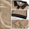 Men's T-shirt: Casual, sporty, loose-fit, two-tone, fine-ribbed, short-sleeved polo shirt with a turn-down collar