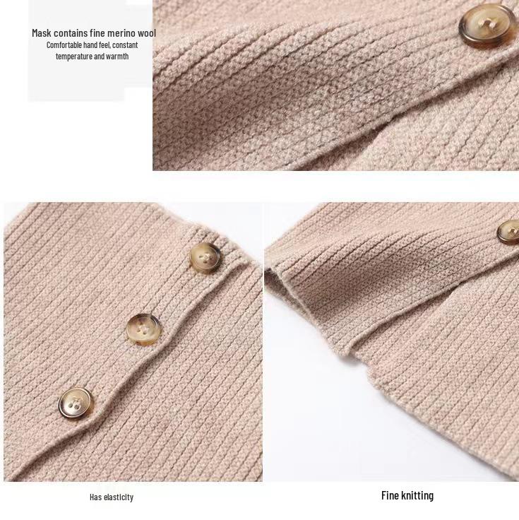 Knit Button Dickey for Girls: Woolen Snood & Neck Warmer - Multipurpose Cold-Proof Autumn/Winter Scarf