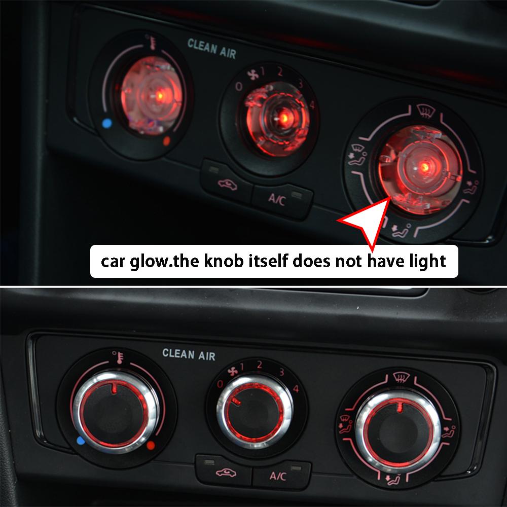 3Pcs Car AC Knob Air Conditioning Knobs Ring Cover Sticker Heat Control Switch Knob Protector for BYD F3 F3R Aluminum Alloy Part