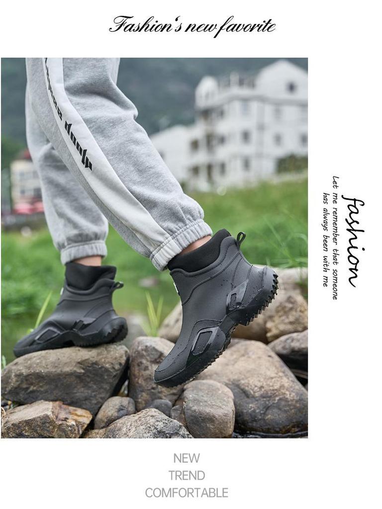 Botas de lluvia versátiles de caña corta: Unisex, a la moda, antideslizante, calzado para todas las estaciones