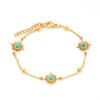 Sunflower Plated Blue Turquoise Zircon High-End Simple Jewelry Bracelet