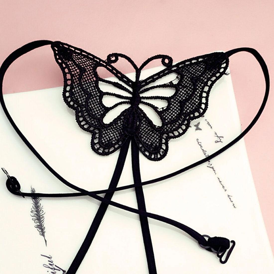 

Модный сексуальный бюстгальтер-бабочка, бюстгальтер с зажимом, эластичный плечевой ремень чёрный