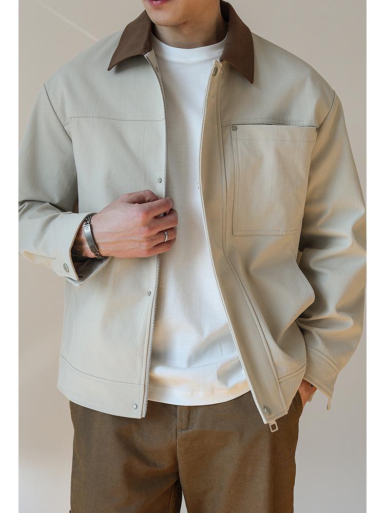 Men's Retro Barn Style Lapel Jacket - Spring/Autumn Casual Workwear
