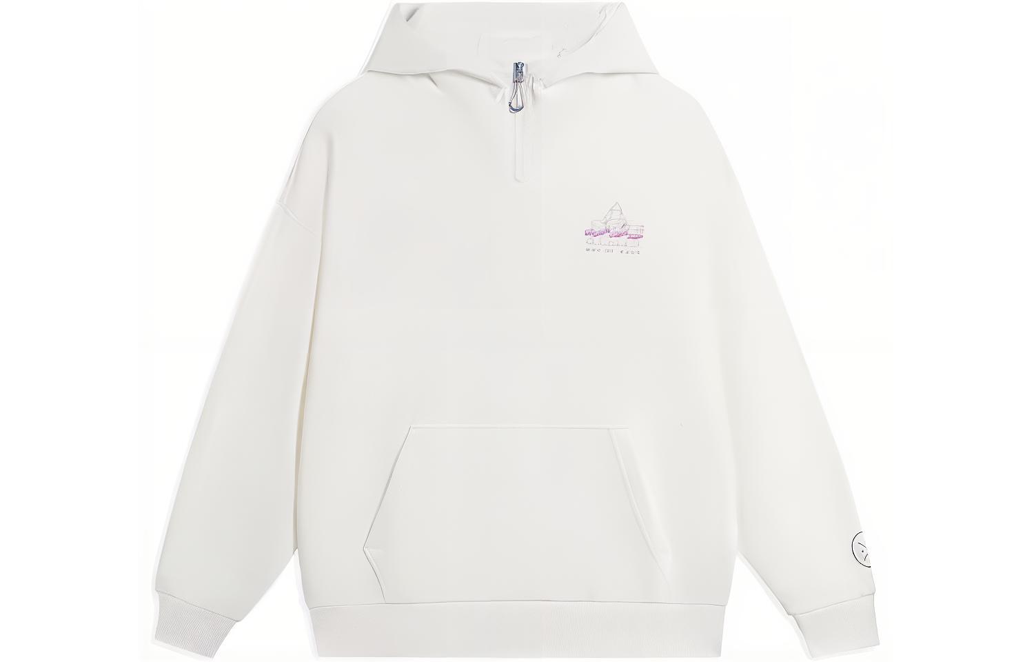 Li Ning Sweatshirts Men s White Hooded Moderate Other AWDS811-2 L