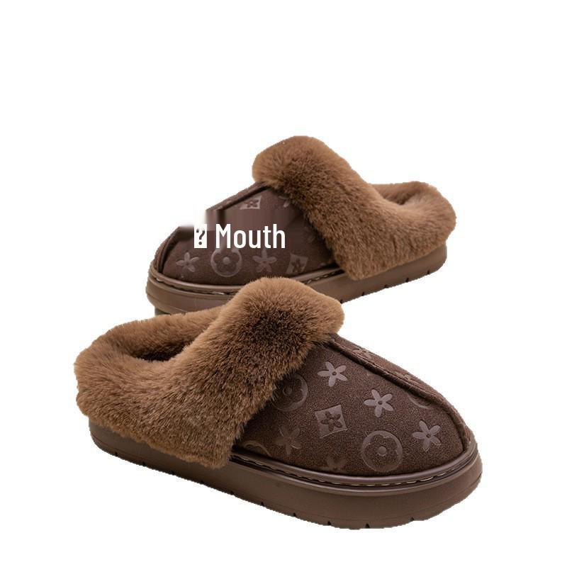 Big Brand Unisex Waterproof Faux Leather Non-Slip Indoor/Outdoor Warm Slippers with Soft Sole & Plush Lining
