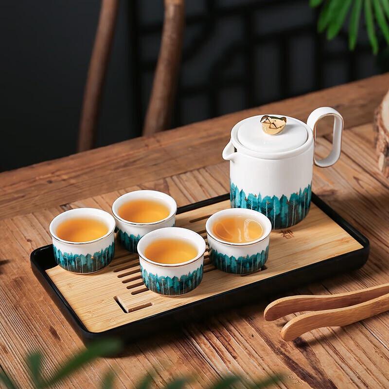 Weidu Hand-Painted Gold Ceramic Tea Set