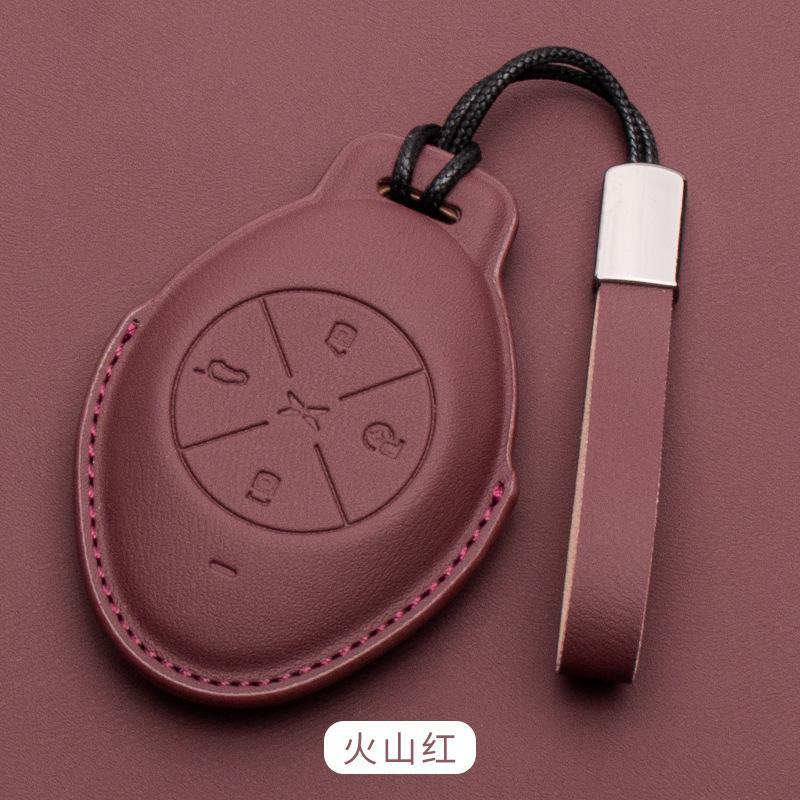 For Xpeng P7 P5 G6 G9 G3i Car Key Case Cover Shell Fob Protector Nappa Leather Protective Keychain Cover Interior Accessories