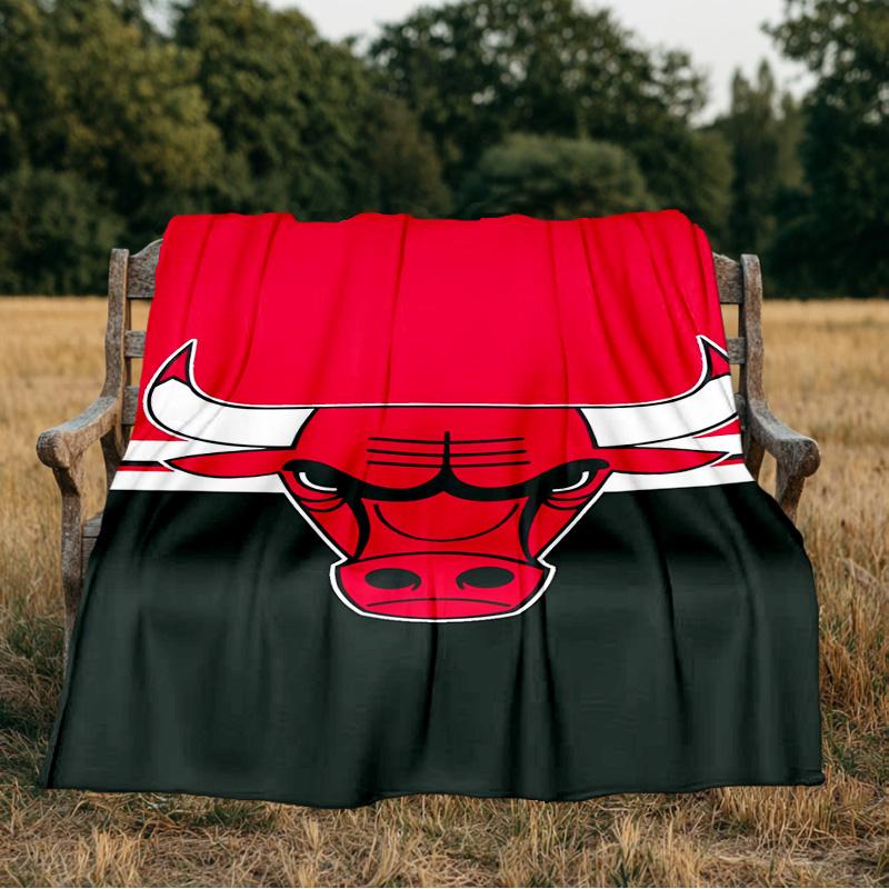 Red Bulls Basketball Blanket Flannel Throw for Sofa, Indoor, Camping, Living Room, Office, Chair, And Bed Soft Birthday Gift
