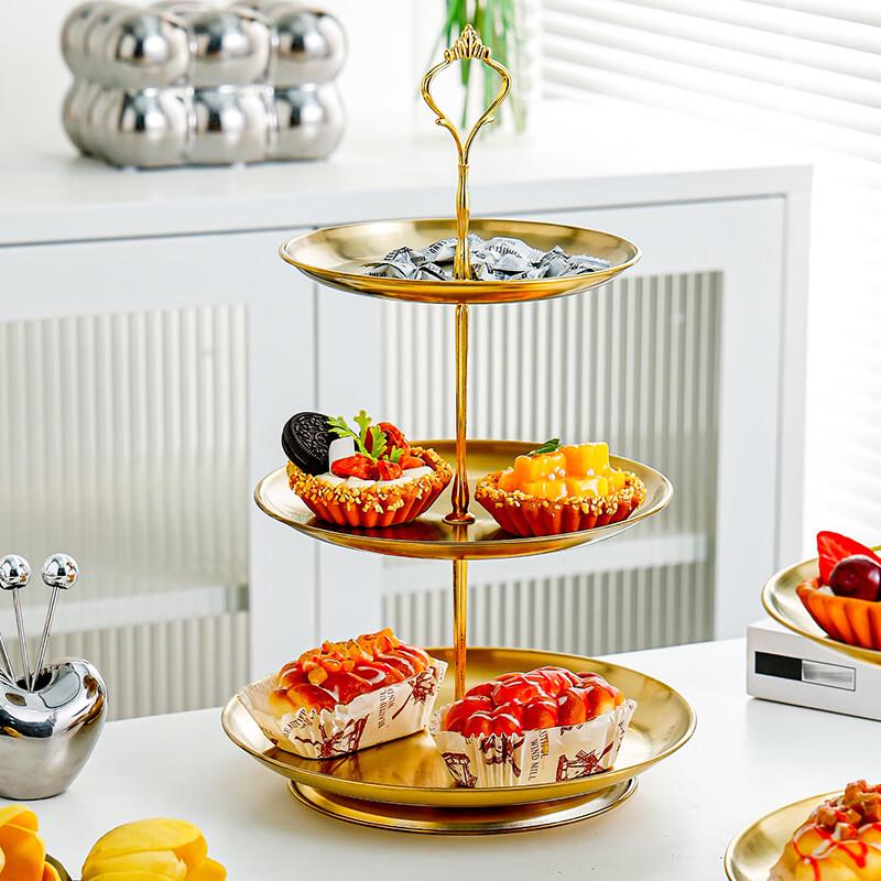 

Changbaosen Gold Tiered Stainless Steel Fruit & Dessert Stand