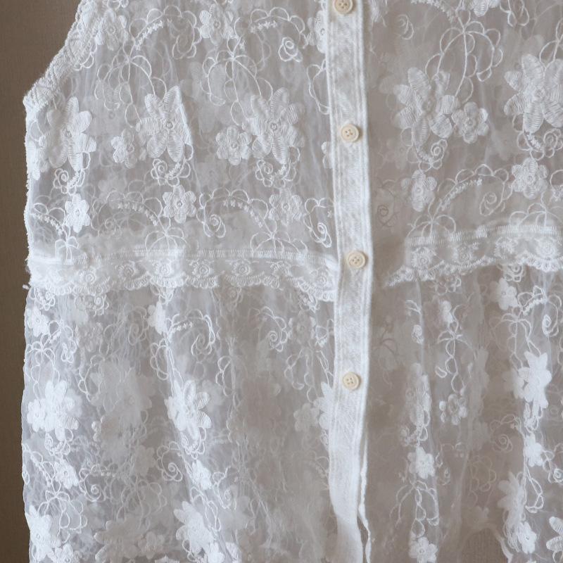 2025 Sommer Koreanischer Rundhals Locker Spitze Weste Strickjacke für Damen