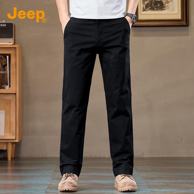 Jeep Men's Straight-Leg Casual Business Trousers