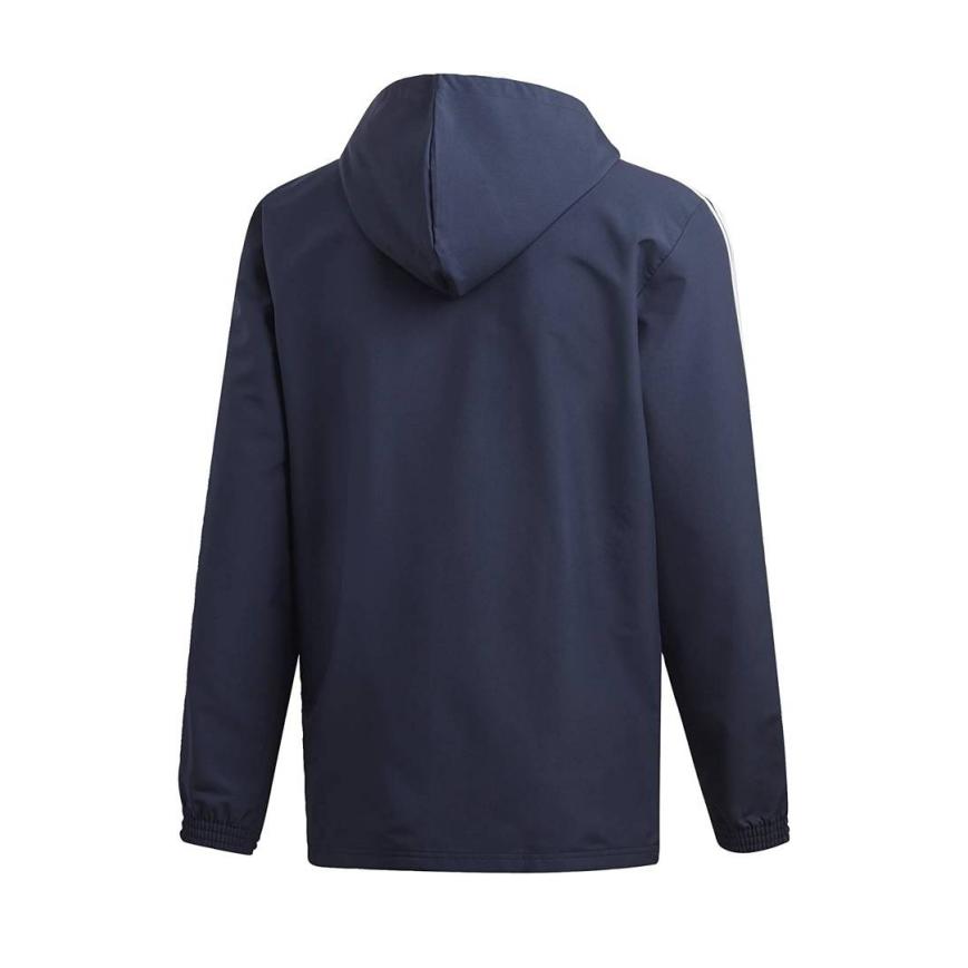 Adidas Essentials 3-Stripes Logo Sports Stripe Zip-Up Hoodie Men Jacket Legend-Ink White DU0461