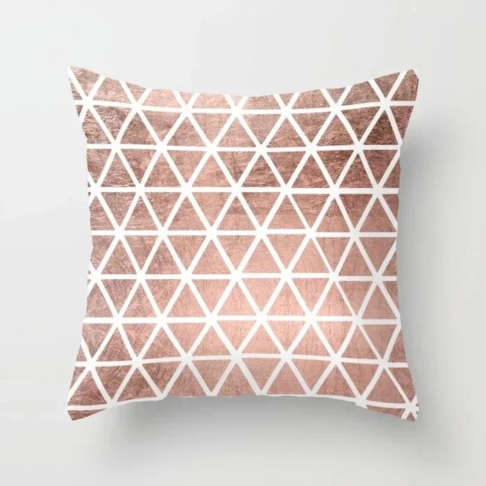 40X40/45X45CM Rose Gold Pink Geometry Print Cushion Covers Modern Nordic Livingroom Decorative Pillows Case Couch Throw Pillows