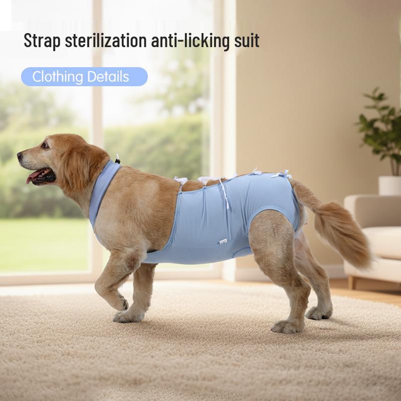 New Style Dog Sterilization Suit: Breathable, Anti-Licking, High-Elastic Recovery Suit with Simple Tie-Up Design