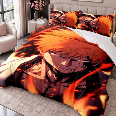 Bleach 3Pcs Bedding Set Duvet Cover With Two Pillowcases For Bedroom Home Decoration