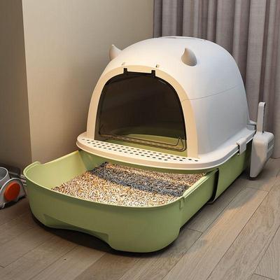 Clearance Large Odor-Proof Cat Litter Box and Deodorizing Cat Bed, Fully Enclosed and Splash-Resistant