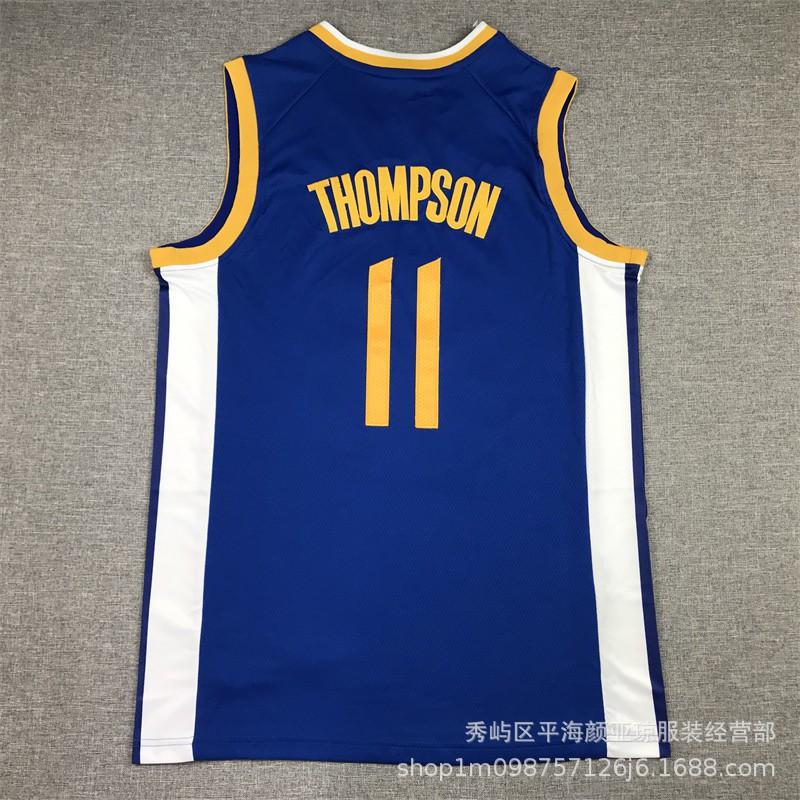 Camisa de Basquete Bordada Golden State Warriors Klay Thompson 11 Masculina Roupa para Fãs de Esportes