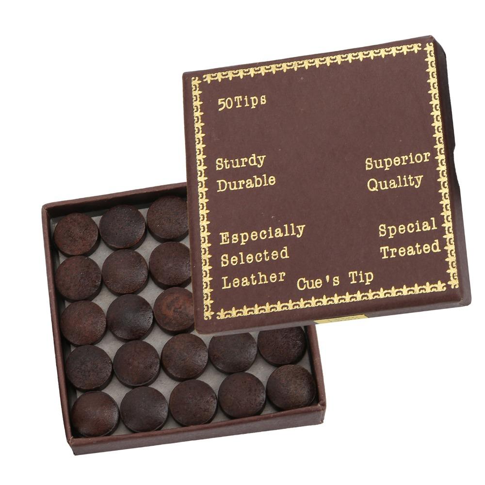 50pcs Storage Box Billiard Cue Tips 13MM Pool Stick Tips Pool Billiard Cue Tips  Pool Game