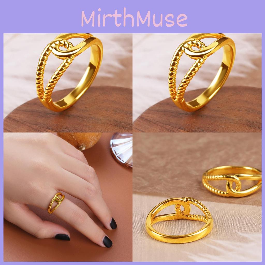 Elegant Adjustable Twist Ring For Couples Crafted From Gold Plated Brass Perfect Gift