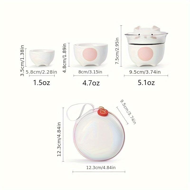 2pcs Tea Sets Company Opening Gift Cut Cartoon Tea Cup Set For Birthday Gift Holiday Gift And Festival Gift 3.74*3.74*2.95inch Food Service Equipment