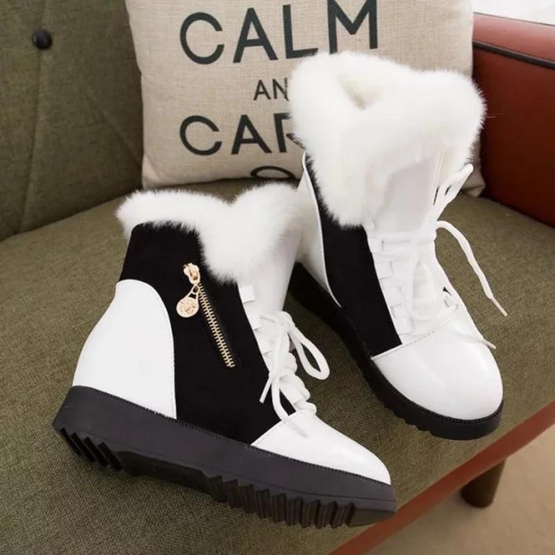 2024 Winter Plus Velvet Warm Snow Boots Female Short Tube Ankle Boots Zipper Botas De Mujer Boots New Korean Version Cotton Shoe