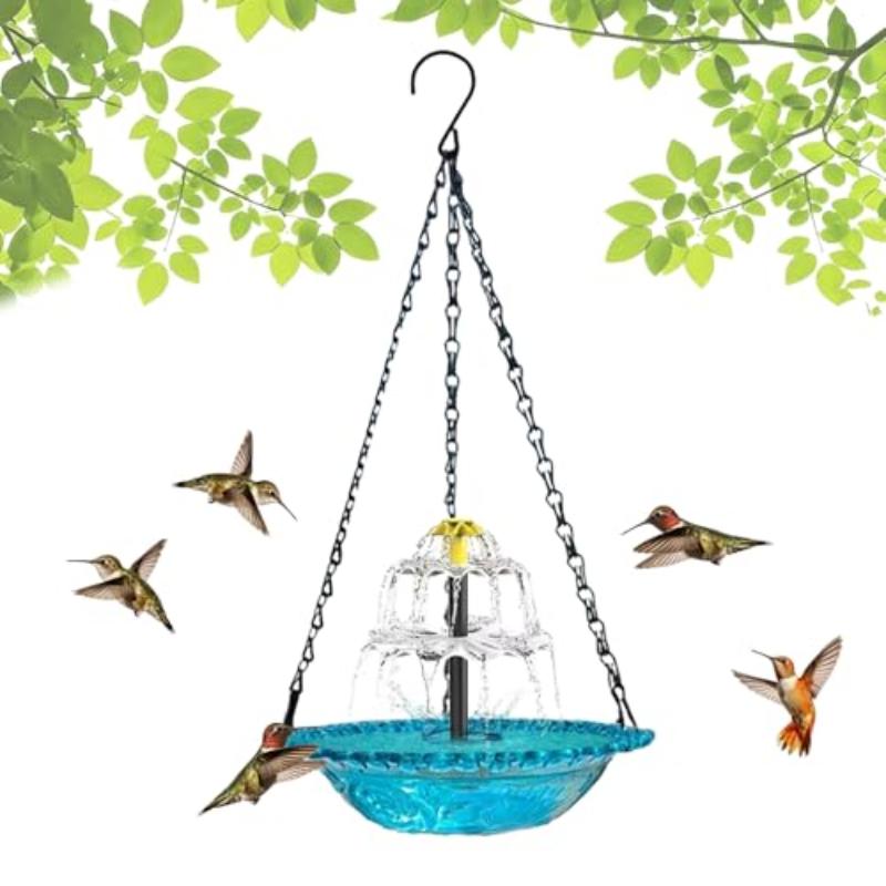 Solar-Kaskaden-Hänge-Vogelbad-Brunnen, Outdoor-Hänge-Vogelbad mit Solarbrunnen, Große Kolibri-Bäder Sind Geeignet