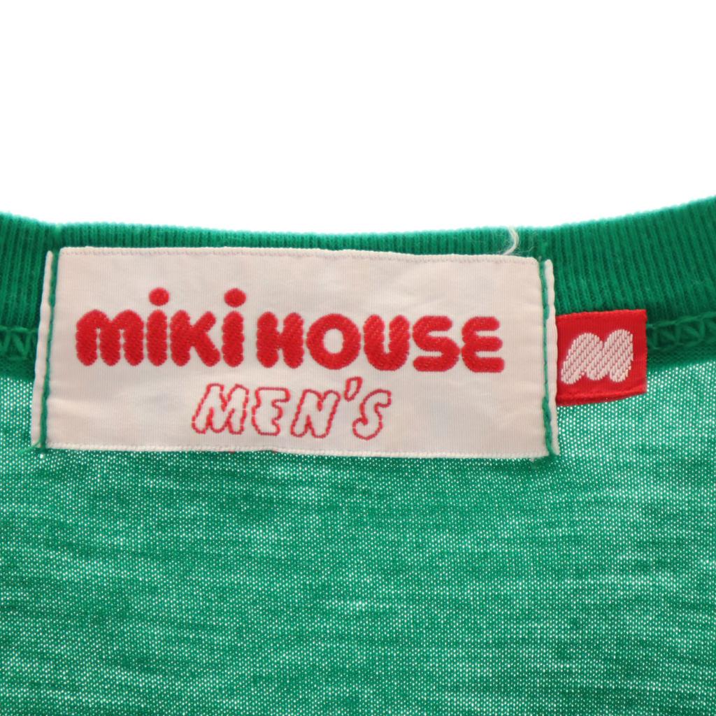 MIKIHOUSE Rückseitiges Logo Kurzarm Henry-Kragen T-Shirt M grün Herren Gebraucht