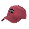AB Logo Washed Canvas Baseball Cap Classic Black Adjustable Hat with Embroidered Design for Unisex and Women Streetwear Style