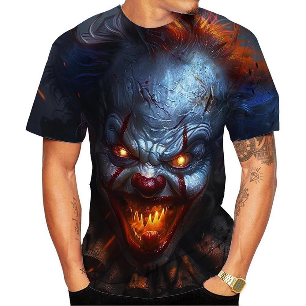 

New Fashion Men s and Women s Short-sleeved T-shirt 3D Printed Clown Pattern T-shirt Street Wear Unisex Novelty Fashion Top 6XL
