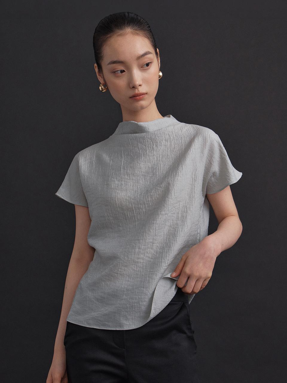 Ganiesong Fleur Pleated Blouse_Mint S