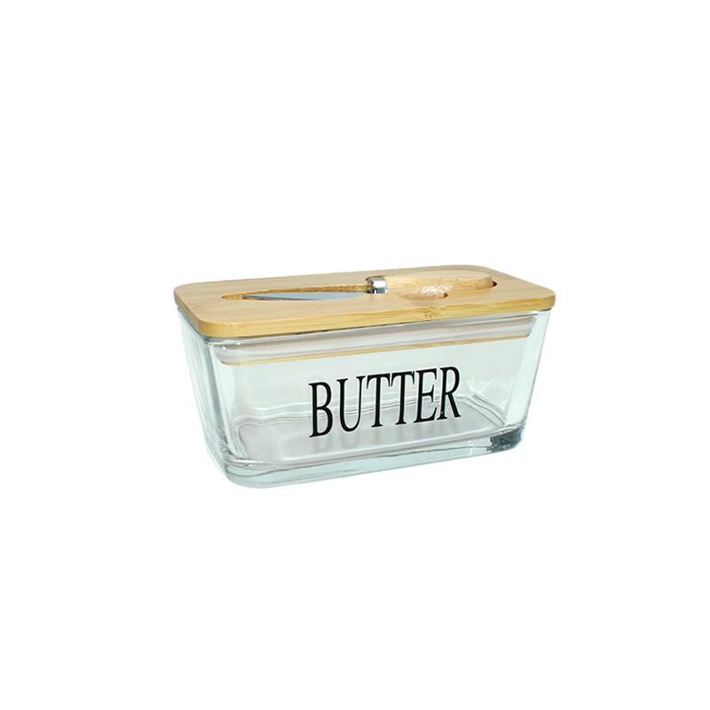 Glass Butter Dish with Lid and Spatula