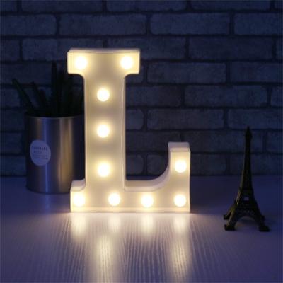 Alphabet LED Letter Lights Light Up White Plastic Letters Standing Hanging L